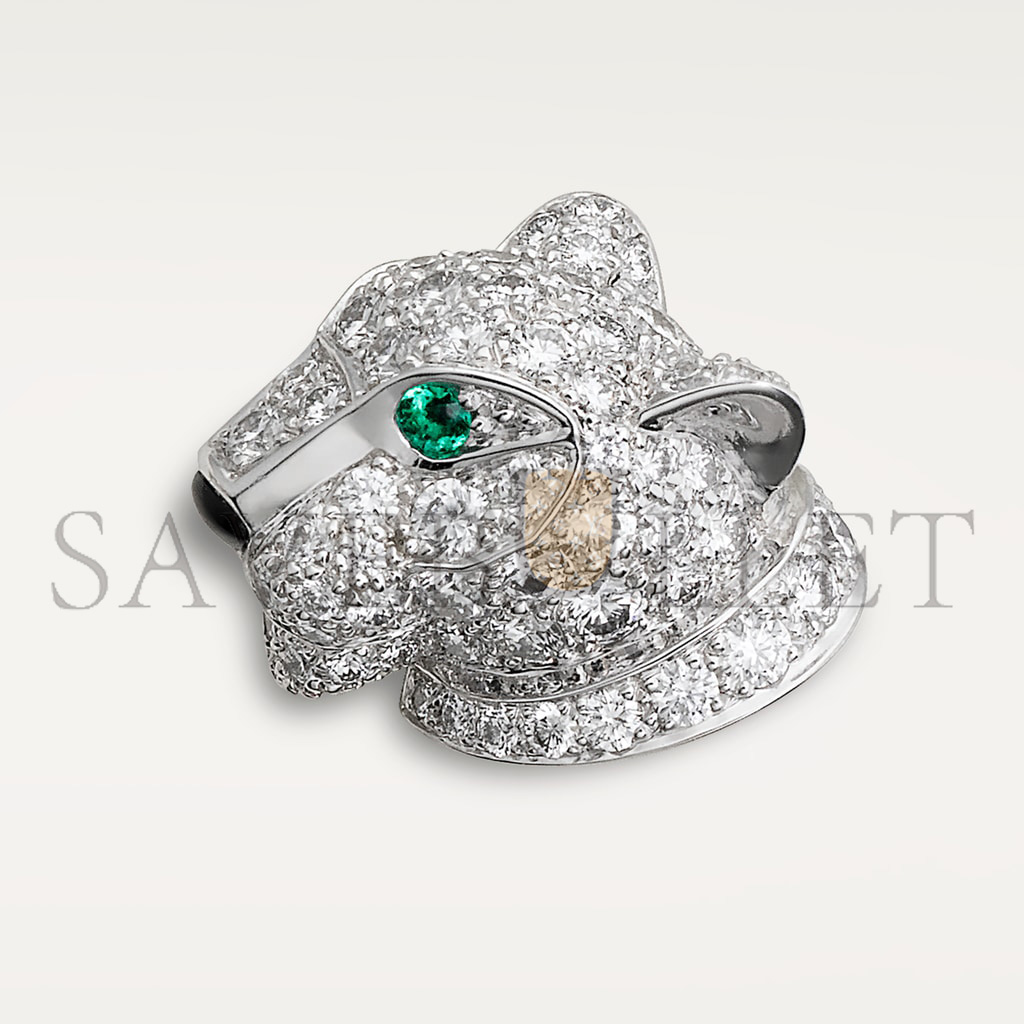 CARTIER PANTHÈRE 18K WHITE GOLD, DIAMONDS, EMERALDS, ONYX DE CARTIER EARRINGS N8050700